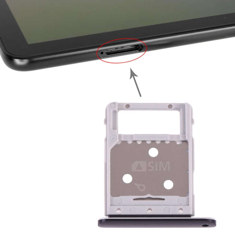 For Galaxy Tab S4 10.5 T835 SIM Card Tray + Micro SD Card Tray (Black)