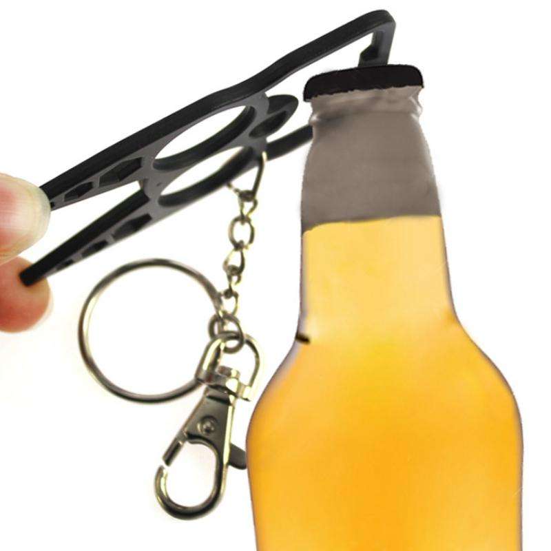 2 PCS 6 In 1 Multifunctional Keychain Zinc Alloy Bottle Opener(Pink)