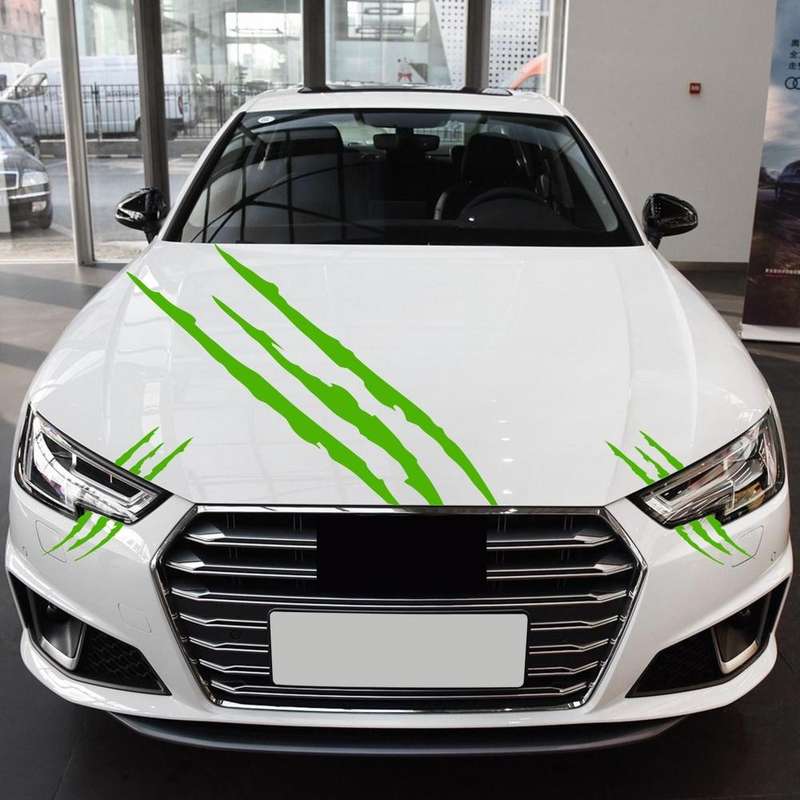 D-865 Claw Scratches Pattern Car Modified Decorative Sticker(Green)