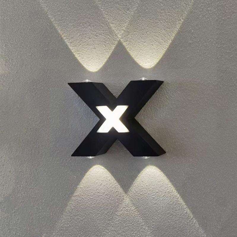 Bedroom Background Wall Lighting Outdoor Courtyard Waterproof Wall Lamp, Light color: White(Black)