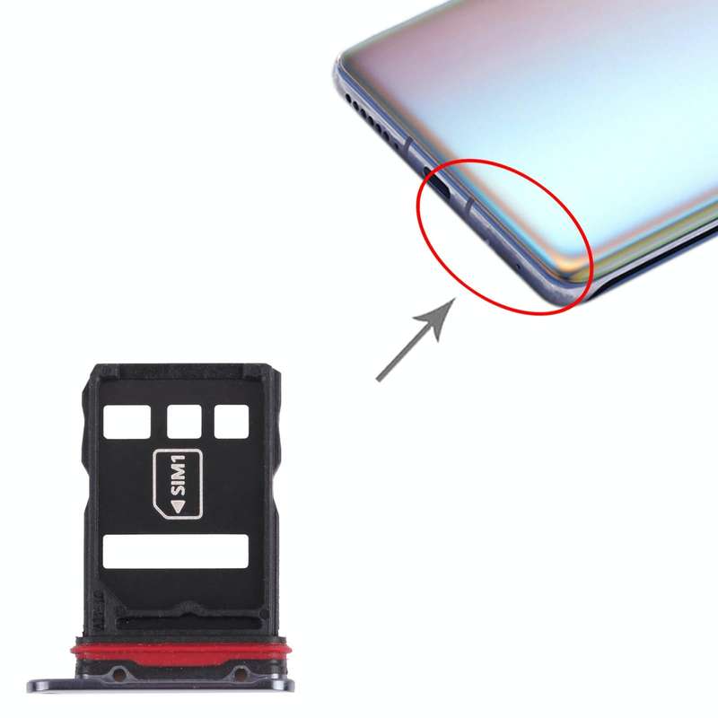 SIM Card Tray + NM Card Tray for Huawei Mate 40 Pro+(Black)