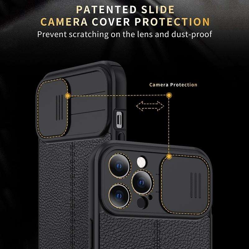 For Xiaomi Redmi Note 10 Pro 4G Litchi Texture Sliding Camshield TPU Protective Phone Case(Black)