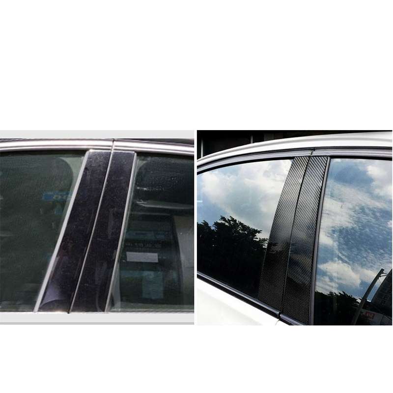 Car Carbon Fiber B Pillar Decorative Sticker for BMW X1 E84 2011-2015, Left and Right Drive Unive...