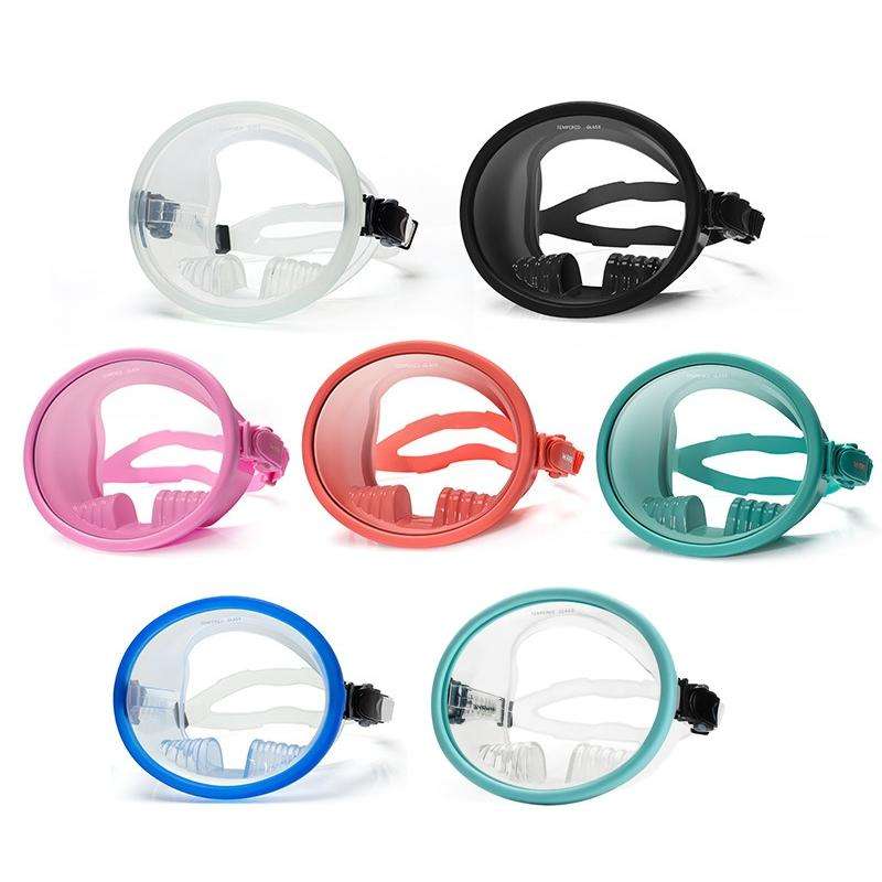 WAVE Panoramic Wide Field Of Vision Diving Goggles Anti-Fog And Waterproof Snorkeling Tempered Gl...