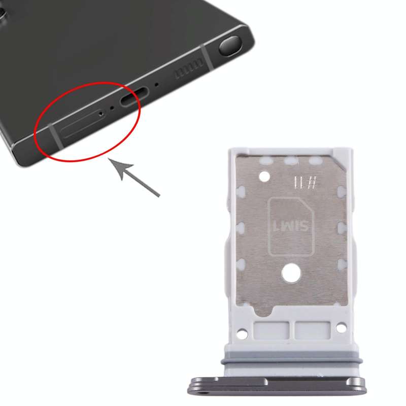 For Samsung Galaxy S24 Ultra 5G SM-S928B Original SIM + SIM Card Tray (Black)