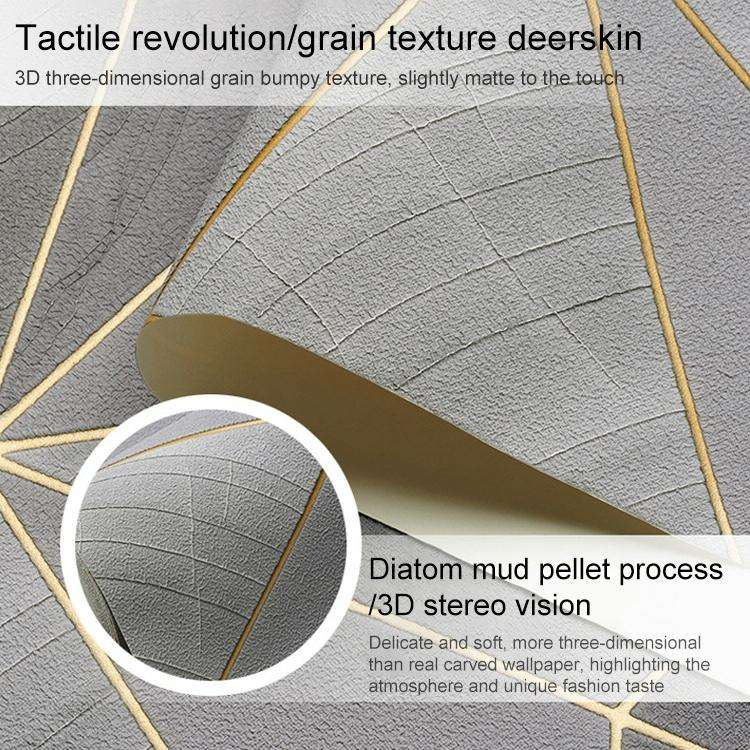 Home Geometric Wallpaper Deerskin Velvet Non-self-adhesive Thickened Wallpaper, Size:53x1000cm(La...