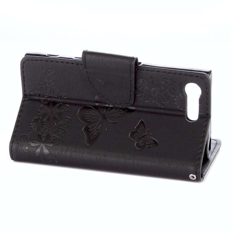 For Sony Xperia X Compact Butterflies Embossing Horizontal Flip Leather Case with Holder & Card S...