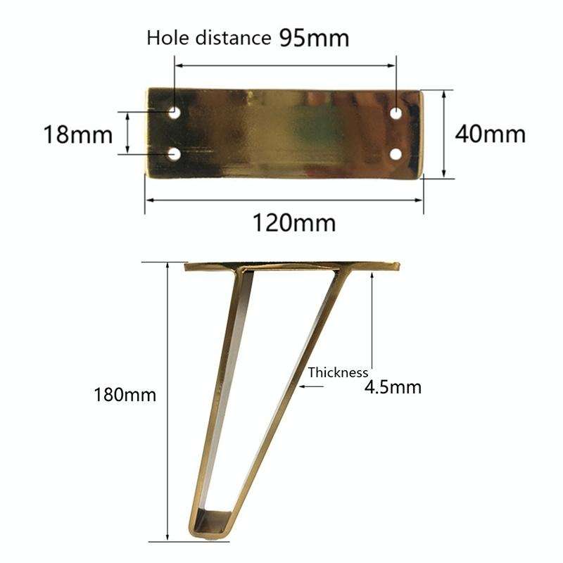 LH-GB0001 Thickened Load-Bearing Sofa TV Cabinet Support Legs, Height: 15cm(Brushed Copper)