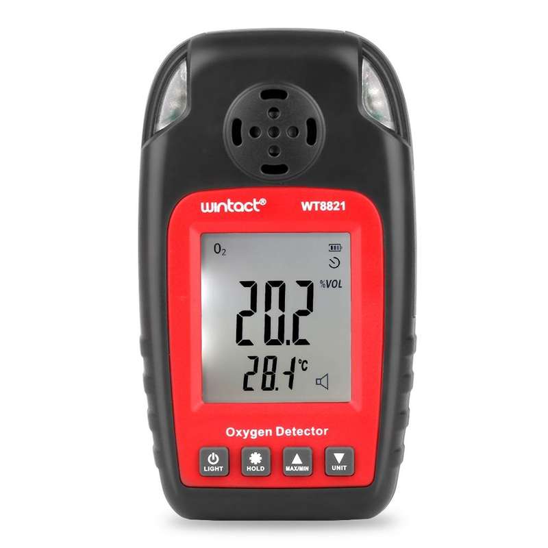 WINTACT WT8821 Oxygen Detector Independent Oxygen Gas Sensor Warning-up High Sensitive Poisoning ...