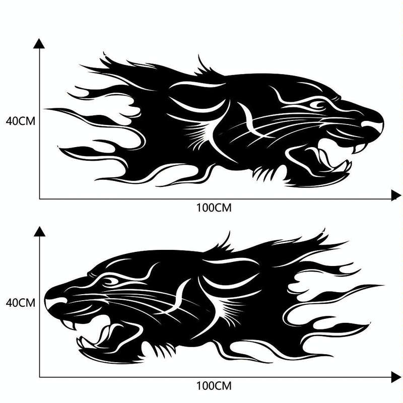 2 PCS/Set D-417 Lion Pattern Car Modified Decorative Sticker(Black)
