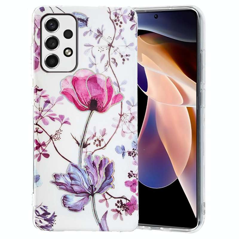 For Samsung Galaxy A53 5G Electroplating Pattern TPU Phone Case(Lotus)