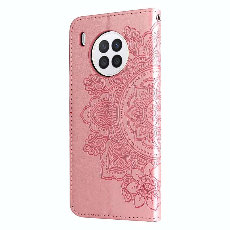 For Huawei nova 8i / Honor 50 Lite 7-petal Flowers Embossed Flip Leather Phone Case with Holder &...