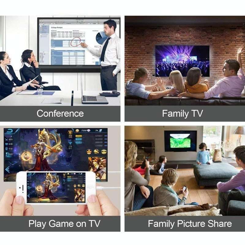 E-Gin-LTH-002 8 Pin Digital AV to HDMI Adapter + USB Charging Port for VGA 1080P HD TV Display Sc...
