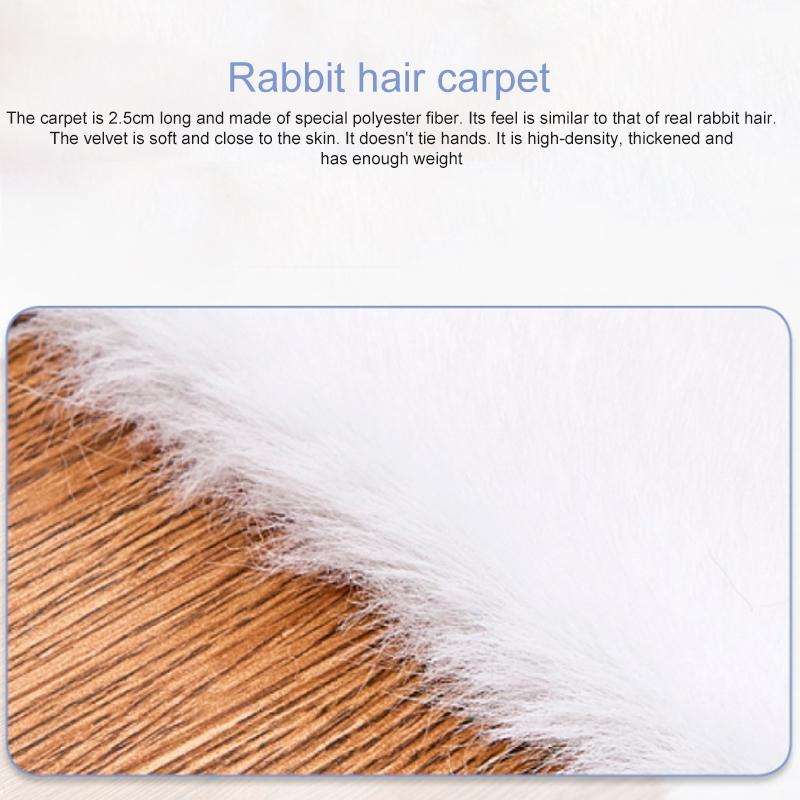Rug Artificial Rabbit Hair Carpet Non-slip Floor Mats for Living Room Bedroom Balcony Home Decora...