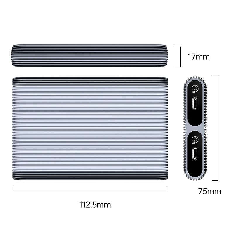 ORICO AM2C3-2SN Dual-bay M.2 NVME + SATA SSD Enclosure(Grey)