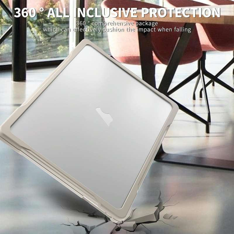 For MacBook Air 13.6 inch A2681 2022 Translucent Laptop Protective Case(Khaki)