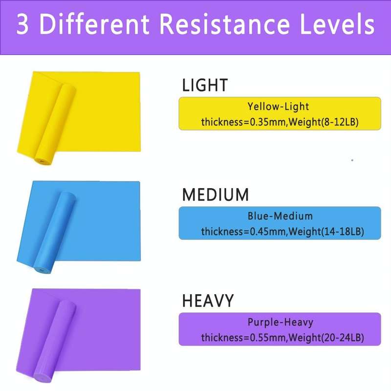 3 In 1 TPE Yoga Stretch Sheet Fitness Elastic Band Resistance Band Strength Training Stretch Band...