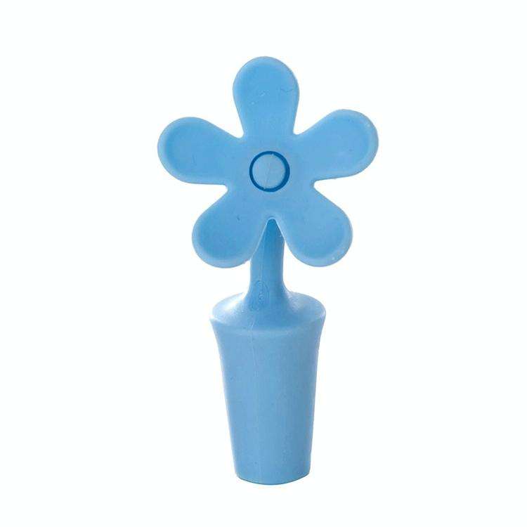 5 PCS Silicone Wine Stopper Flower Beer Stopper(Blue)