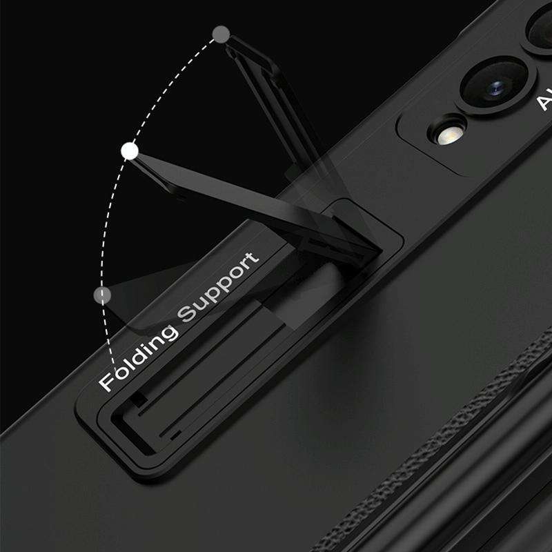 For Samsung Galaxy Z Fold4 GKK Magnetic Hinge Flip Phone Case with Holder & Pen Slot(Silver)