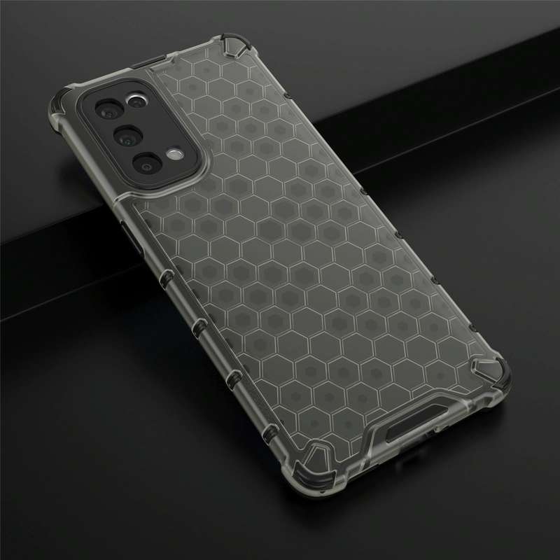 For Oppo Reno5 Pro 5G Shockproof Honeycomb PC + TPU Case(Black)