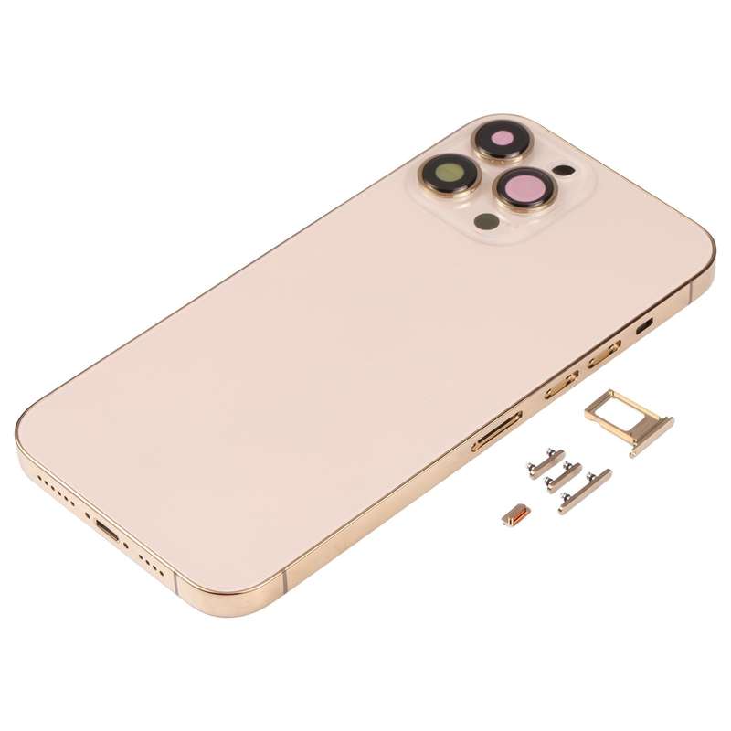 Back Housing Cover with SIM Card Tray & Side  Keys & Camera Lens for iPhone 13 Pro Max(Gold)