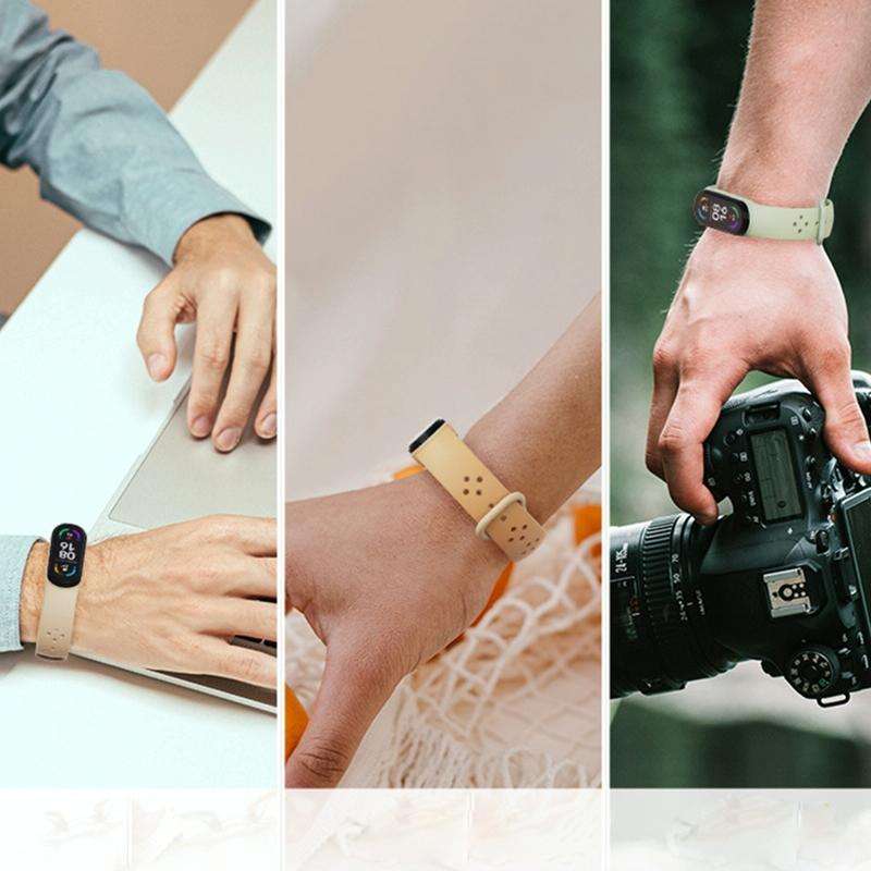 For Xiaomi Mi Band 5/6/7 Mijobs Two-color TPU Silicone Watch Band(Black+Red)