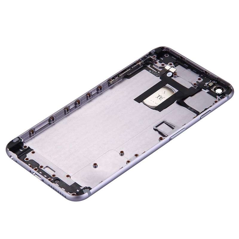 Full Housing Back Cover with Power Button & Volume Button Flex Cable for iPhone 6 Plus(Grey)