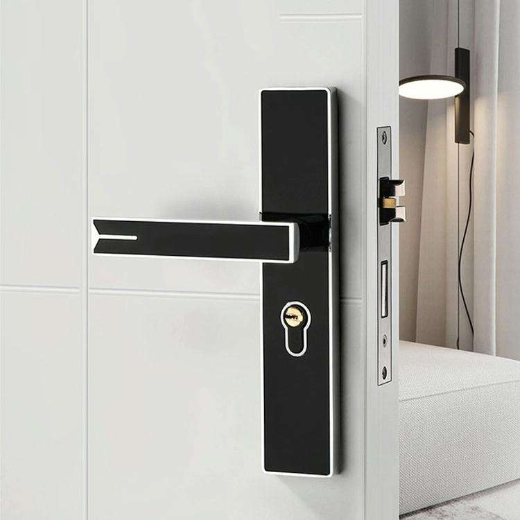 Mute Strong Magnetic Aluminum Alloy Interior Door Lock Door Bedroom Hardware Handle Lock, Color:B...