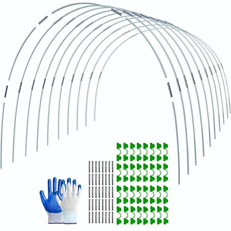 Garden Arch Greenhouse Hoops Rustproof Steel Tunnel Hoop Frame Plant Support, Speci: S 3 Rods 16 ...