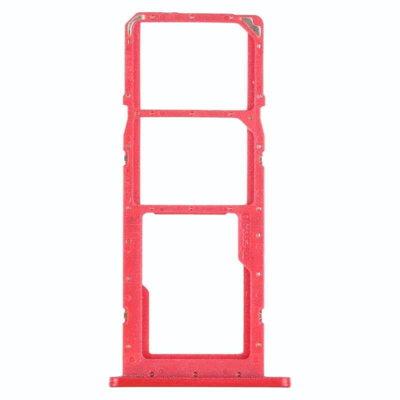 For Samsung Galaxy A02s SM-A025 SIM Card Tray + SIM Card Tray + Micro SD Card Tray (Red)