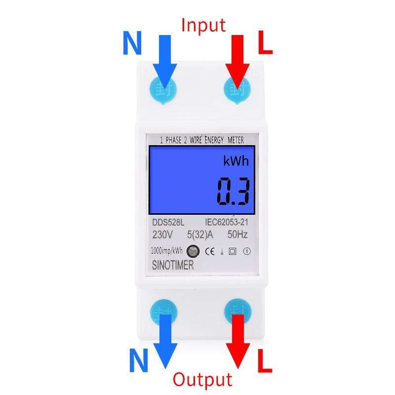 DDS528L Backlight Display Home Single-phase Rail Energy Meter 5-32A(230V 50Hz)