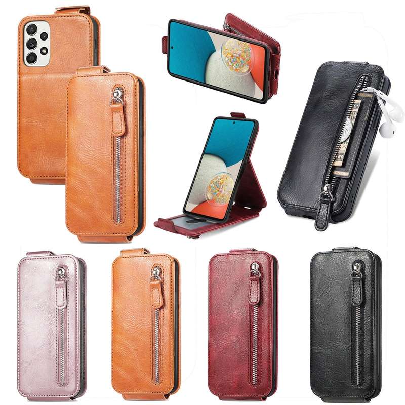 For Samsung Galaxy A73 5G Zipper Wallet Vertical Flip Leather Phone Case(Black)