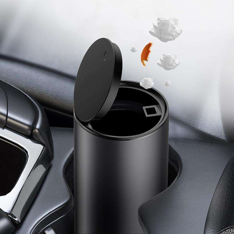 BEN.JACK Car Trash Can Multi-Function Storage Box In Car(Deep Gray With 35 Garbage Bags)