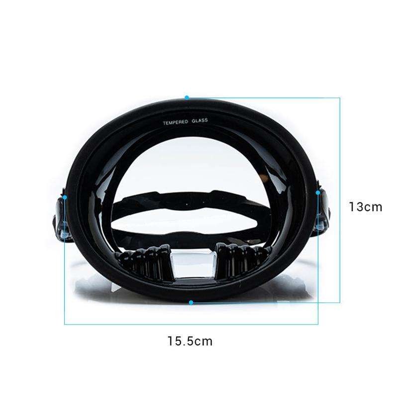WAVE Panoramic Wide Field Of Vision Diving Goggles Anti-Fog And Waterproof Snorkeling Tempered Gl...