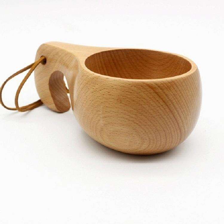 Hand Made Wood Tableware Green Wooden Cup, Capacity:101-200ml(Trunk)