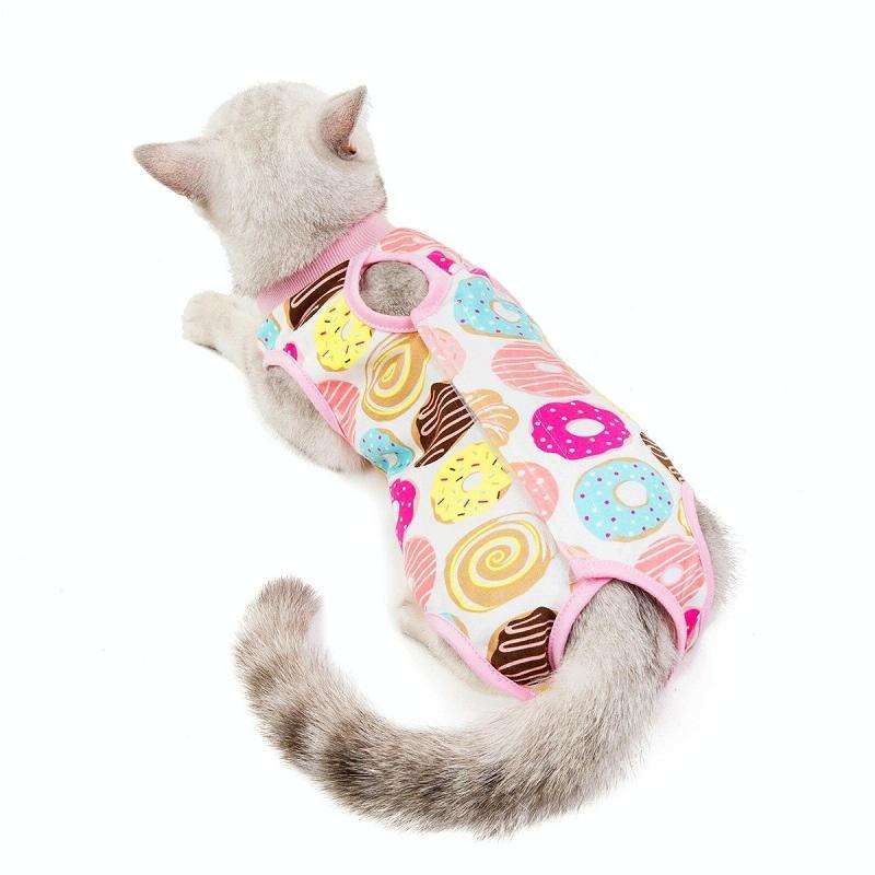 Female Cat Breathable And Anti-Licking Sterilization Clothing, Size: S(Donut)