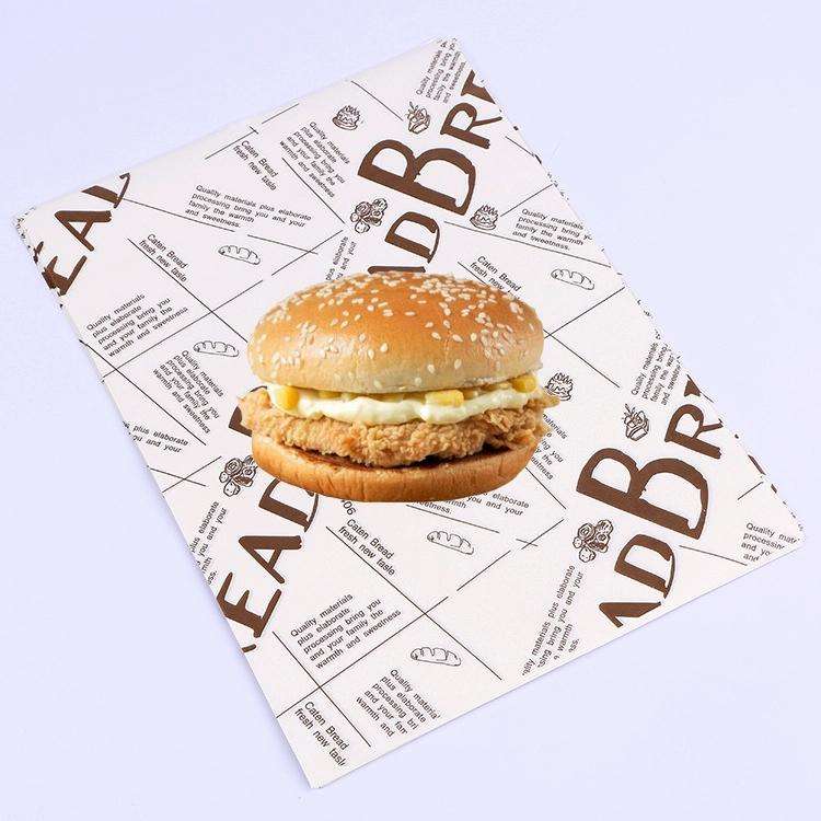 2 Packs Cake Greaseproof Paper Baking Packaging Plate Paper Hamburger Paper, Colour: Brown Pastry