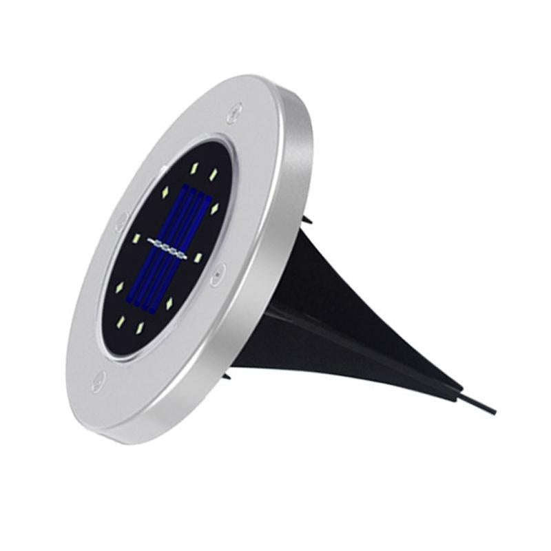 2 PCS 10 LEDs Solar Powered Buried Light Under Ground Lamp IP65 Waterproof Outdoor Garden Street ...