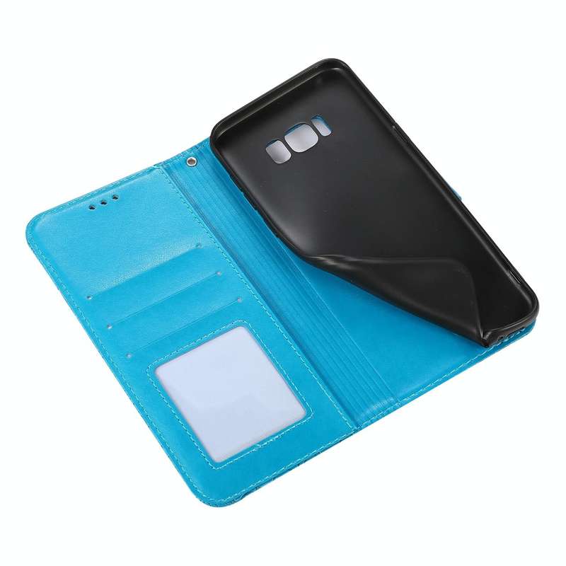 For Samsung Galaxy S8+ Skin Feel Embossed Sunflower Horizontal Flip Leather Case with Holder & Ca...