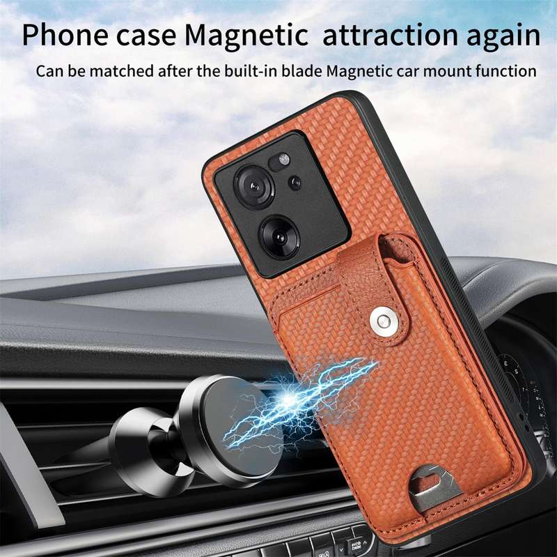 For Xiaomi 13T / 13T Pro Card Wallet Kickstand Back Phone Case with Tool Knife(Blue)