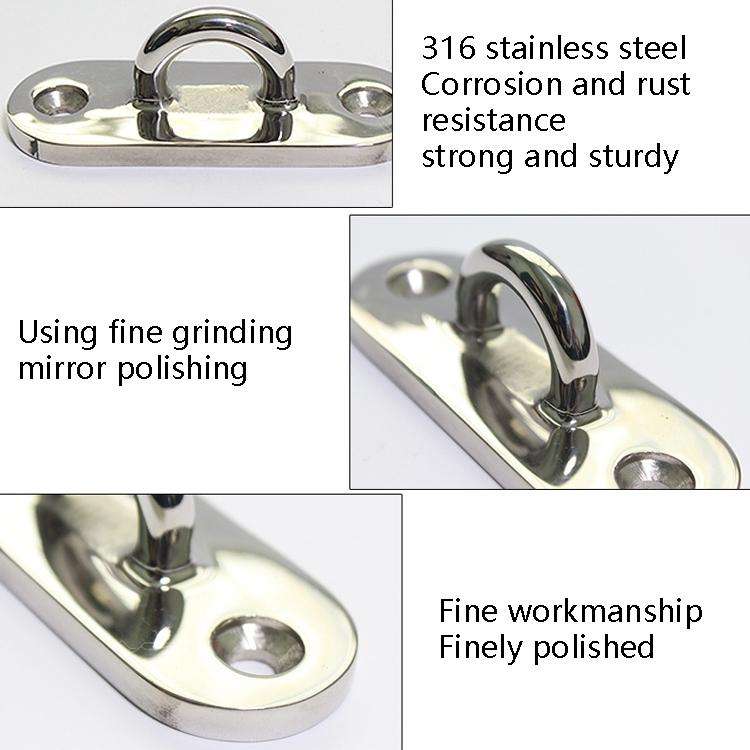 316 Stainless Steel Oval Boat Plate Seat Hand Rowing Boat Fixed Seat Accessories, Specification: ...