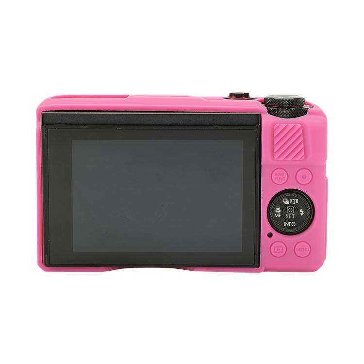 For Canon PowerShot G7 X Mark II / G7X2 Soft Silicone Protective Case with Lens Cover(Rose Red)