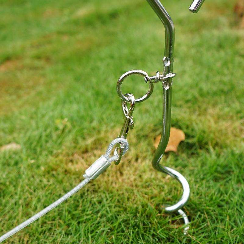 Outdoor Pet Leash Stainless Steel Ground Nail Fixing Bolt, Specification Upgrade + Wire Rope