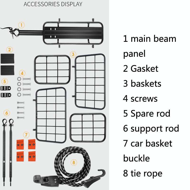 WEST BIKING YP0712030 Bicycle Aluminum Alloy Rack Cart Basket Mountain Bike Back Seat With Basket...