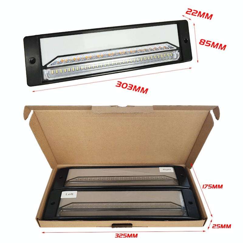 2 PCS Heavy-duty Truck Trailer 147LED Light Guide Three-color Brake Light (Transparent)