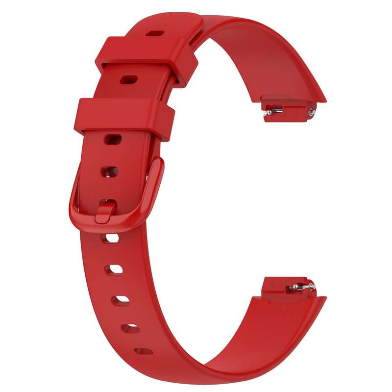 For Fitbit Inspire 3 Solid Color Silicone Watch Band, Size:L(Red)