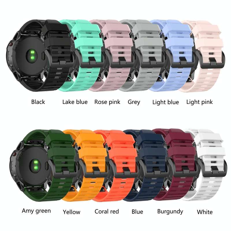 For Garmin Fenix 5x Puls 26mm Silicone Watch Band(Black)
