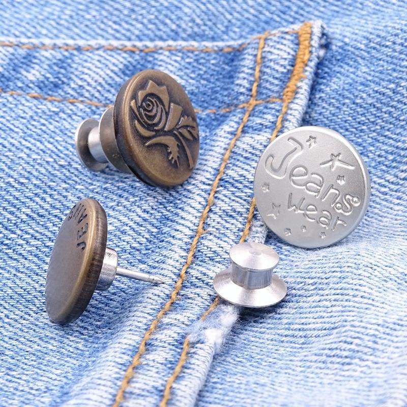 20 PCS 17mm Jeans Buttons Nail-Free Adjustable And Detachable Buttons, Colour: Style 19