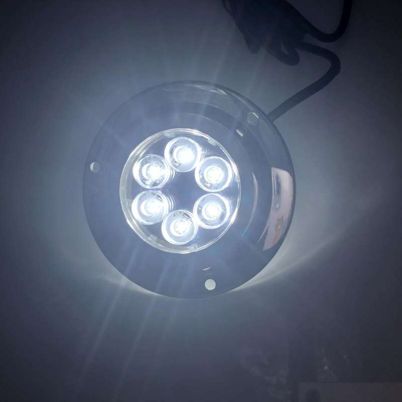 DC 10-30V 12W IP68 316 Stainless 6 LEDs White Light Underwater Light Boat High Power Bright for M...