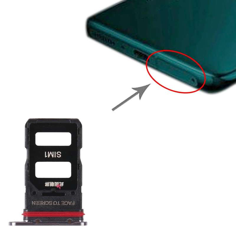 SIM Card Tray + SIM Card Tray for Xiaomi Mi 11 Pro (Black)